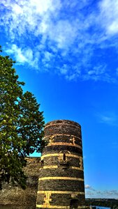 Stone wall ramparts medieval castle photo