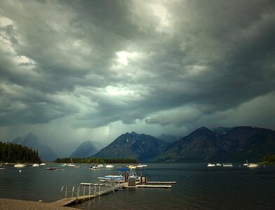 Clouds mountains rain photo