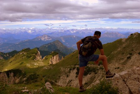 Clouds top mountain landscape photo