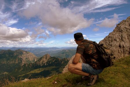 Clouds top mountain landscape