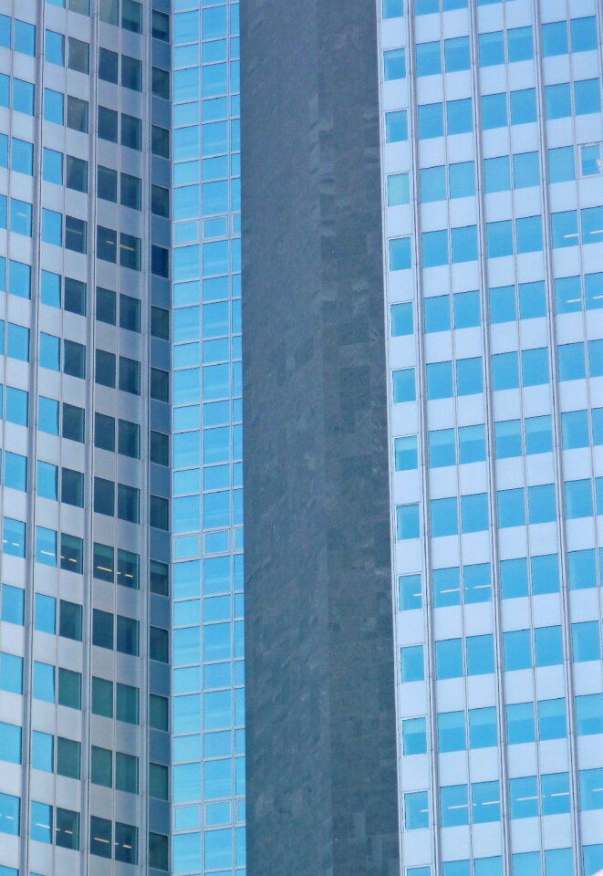 Building skyscrapers mirroring photo