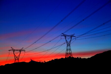 Transmission line china light and power pylons photo