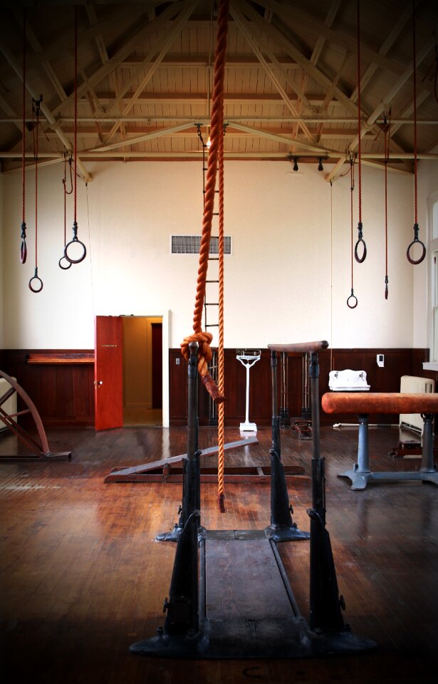 Old fashioned exercise exercise bath house row