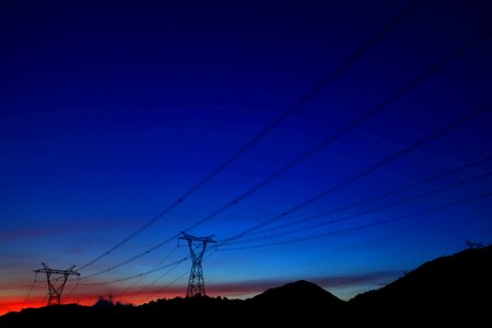 Transmission line china light and power pylons photo