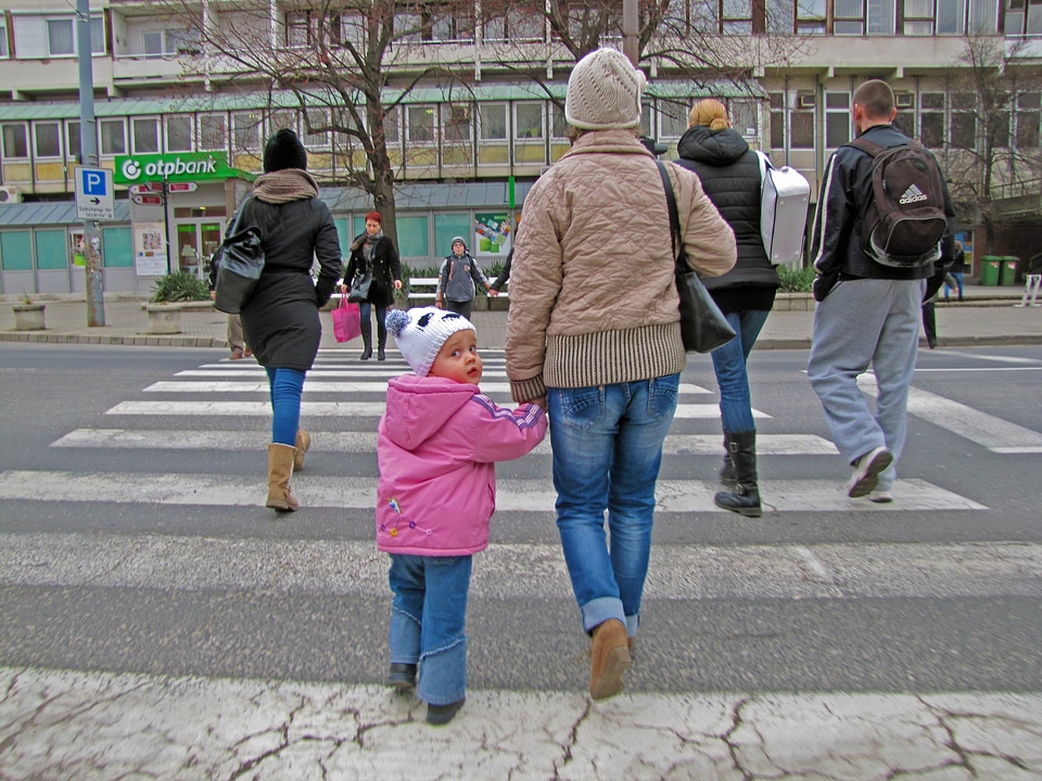 Little girl walk little kid