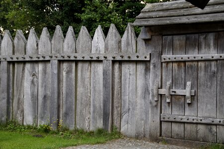 Goal closed wood fence photo