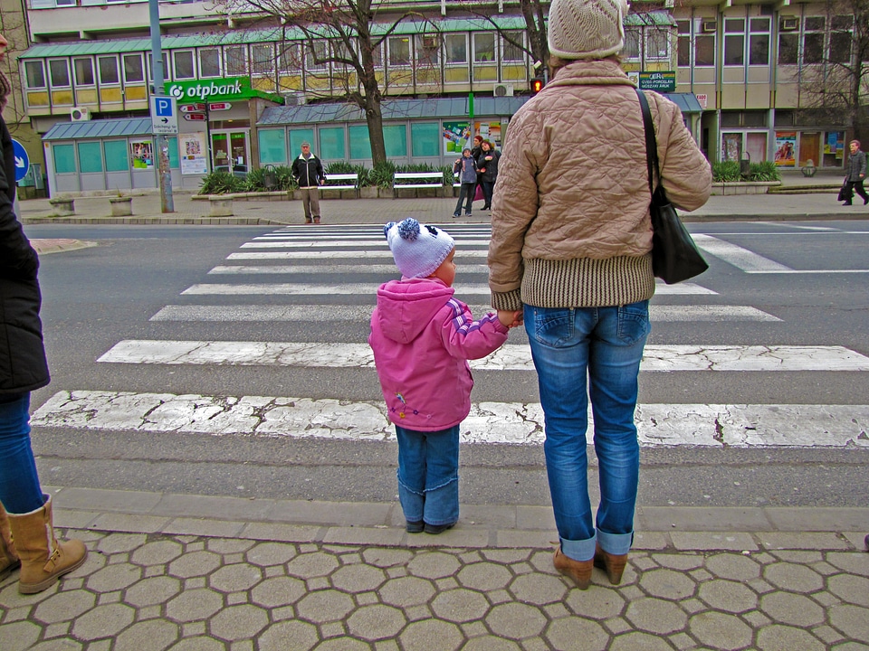 Little girl walk little kid