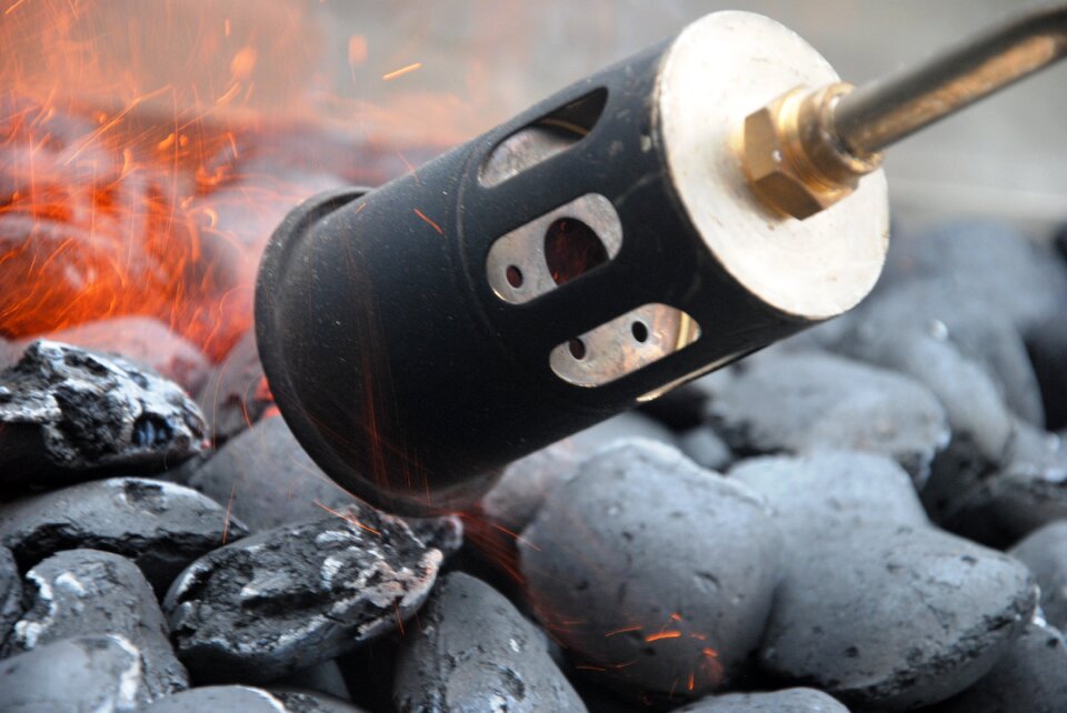 Barbecue charcoal hot