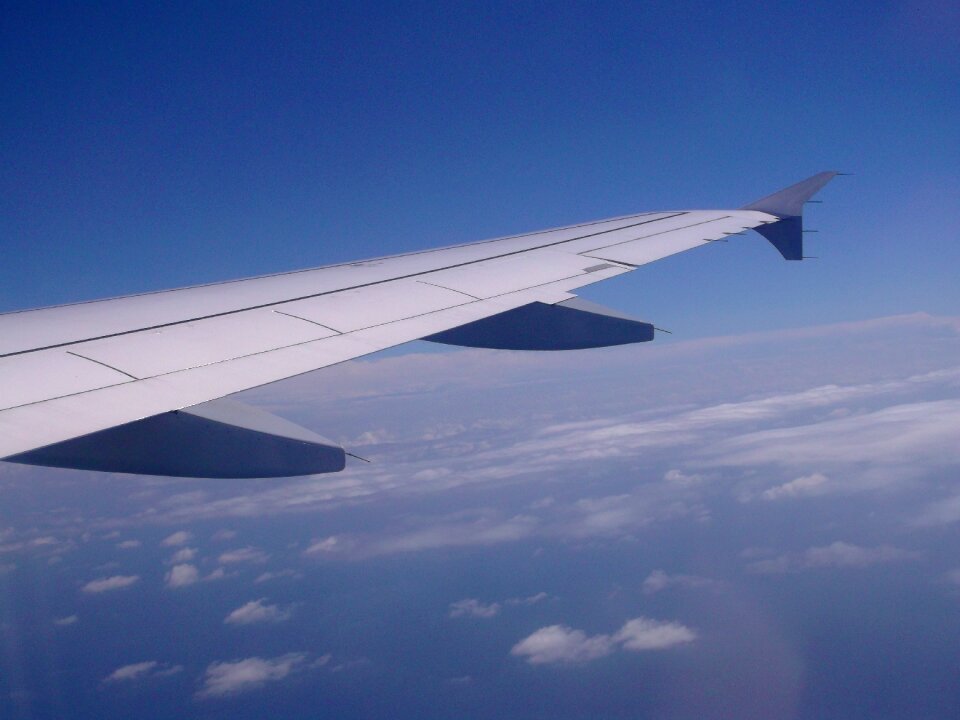 Wing aircraft window sky