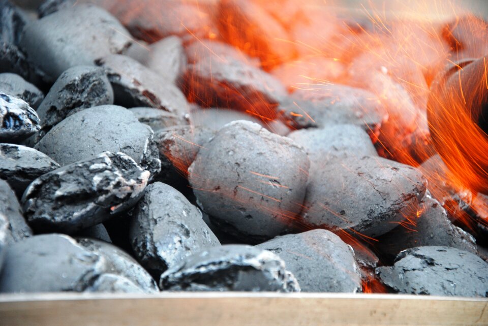 Barbecue charcoal hot