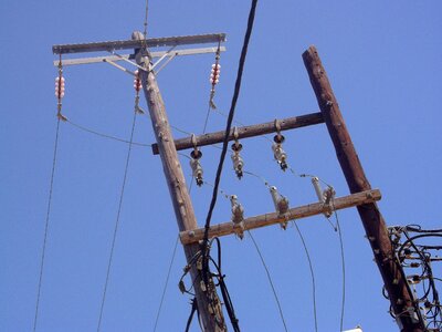 Greece blue sky electricity