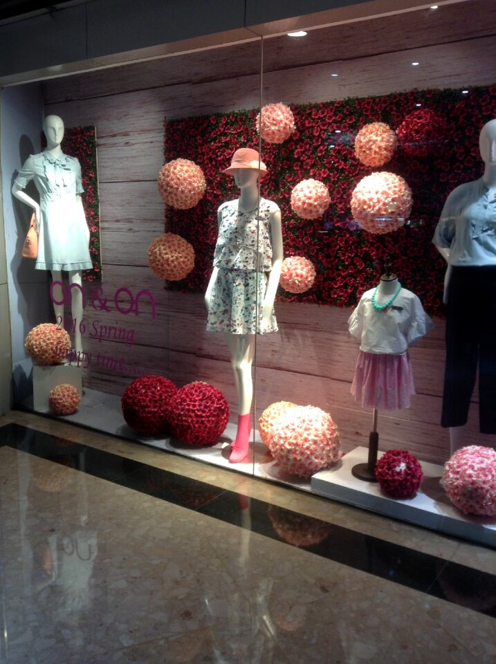 The shop window fashion clothing