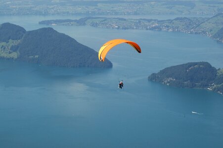 Landscape flying lake lucerne region