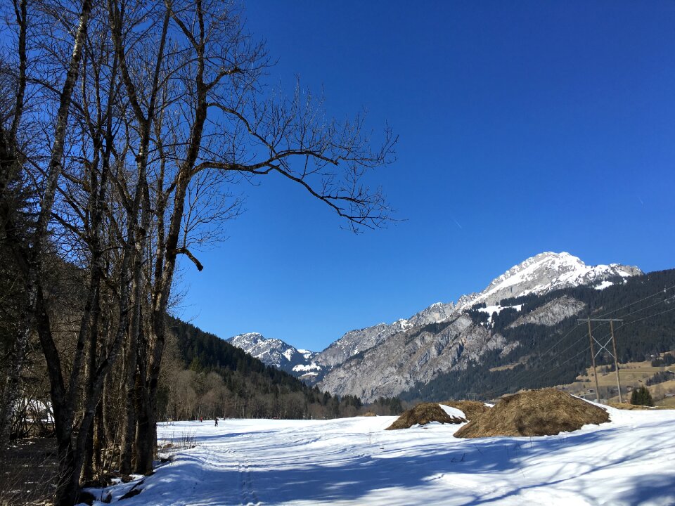 Landscape high mountain snow