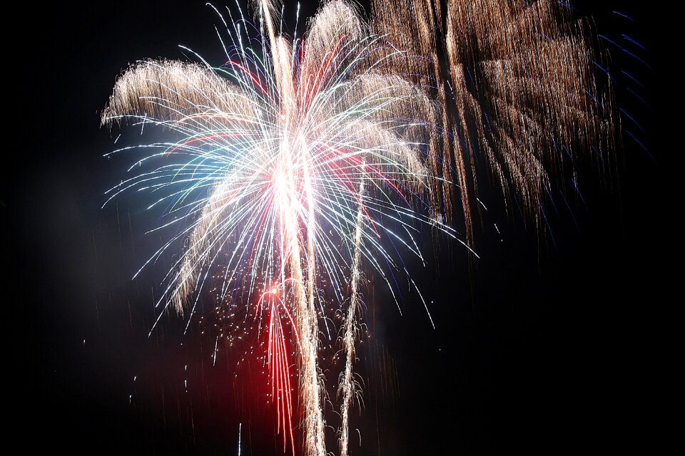 Event shower of sparks explosion