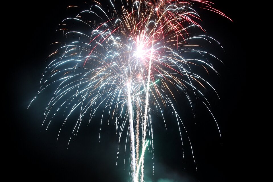 Event shower of sparks explosion