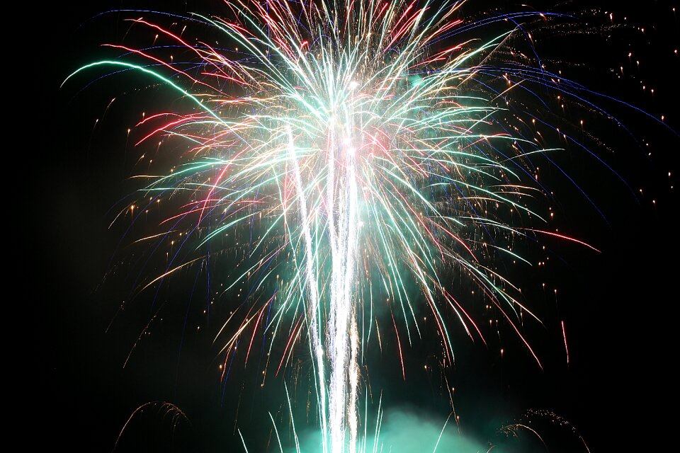 Event shower of sparks explosion