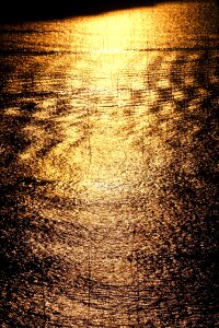 Water glow sunset