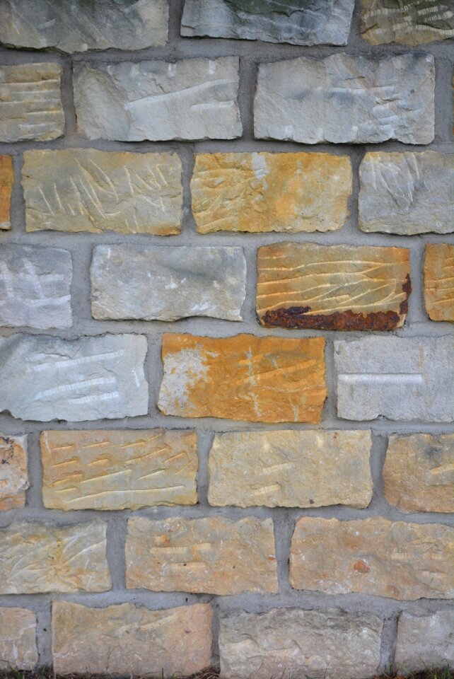 Chiseled stone wall natural stone