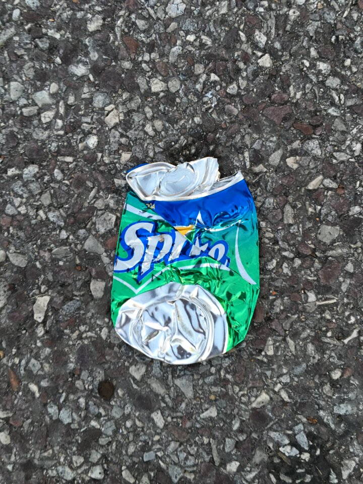 Recycle smashed beverage