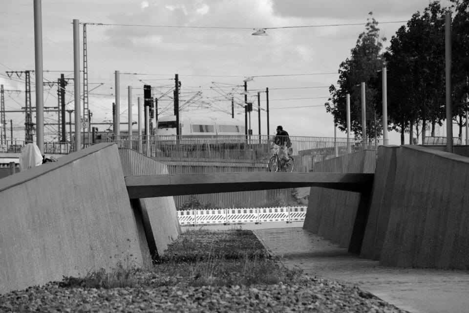 Deportation old railway bed modern railroad trasse