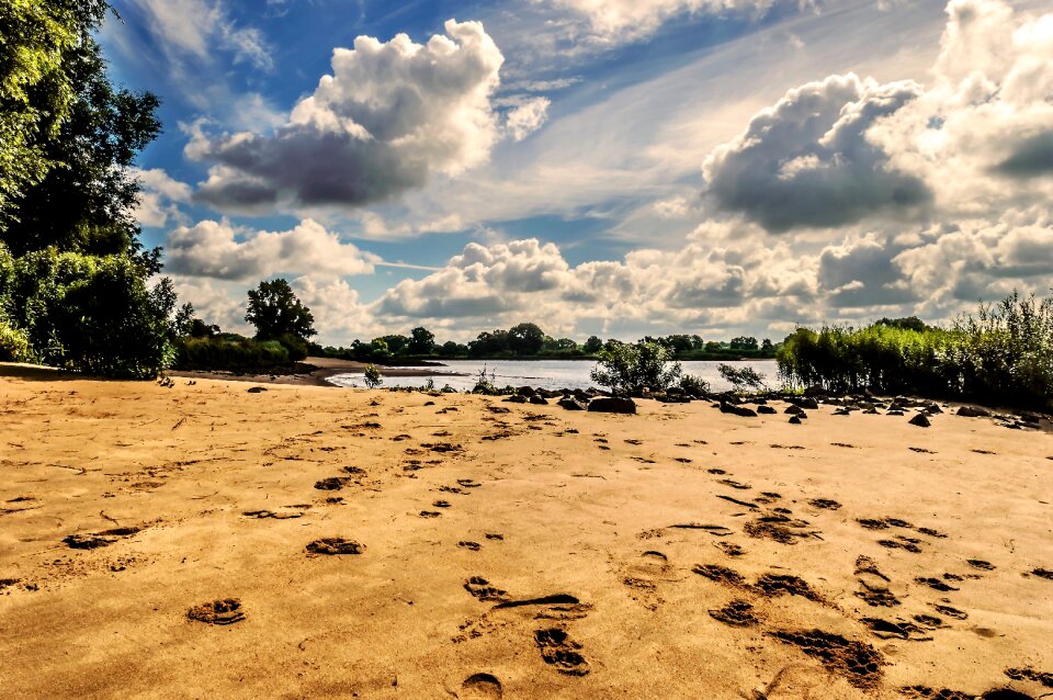 Hamburg river clouds