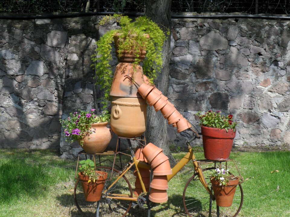 Mexican art young pot pots bike