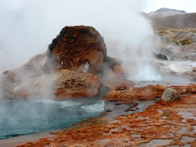 Steam sulfur geyser field