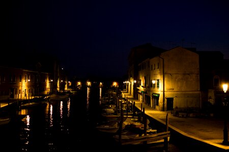 Channel at night building photo