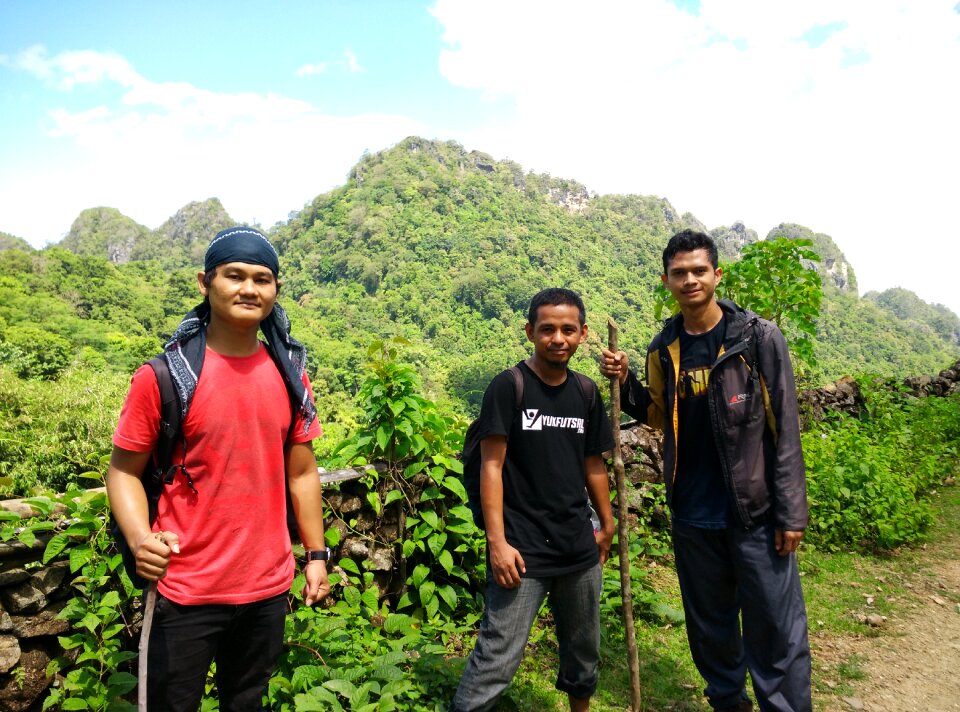 Hiking travel on foot