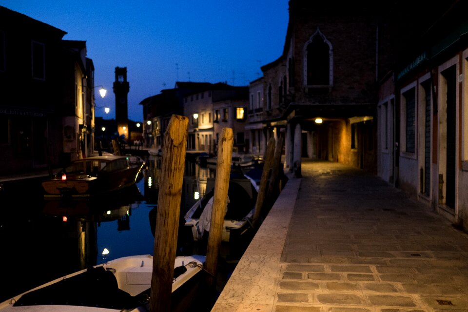 Boat light at night
