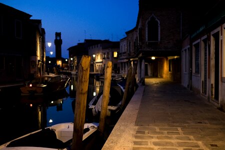 Boat light at night