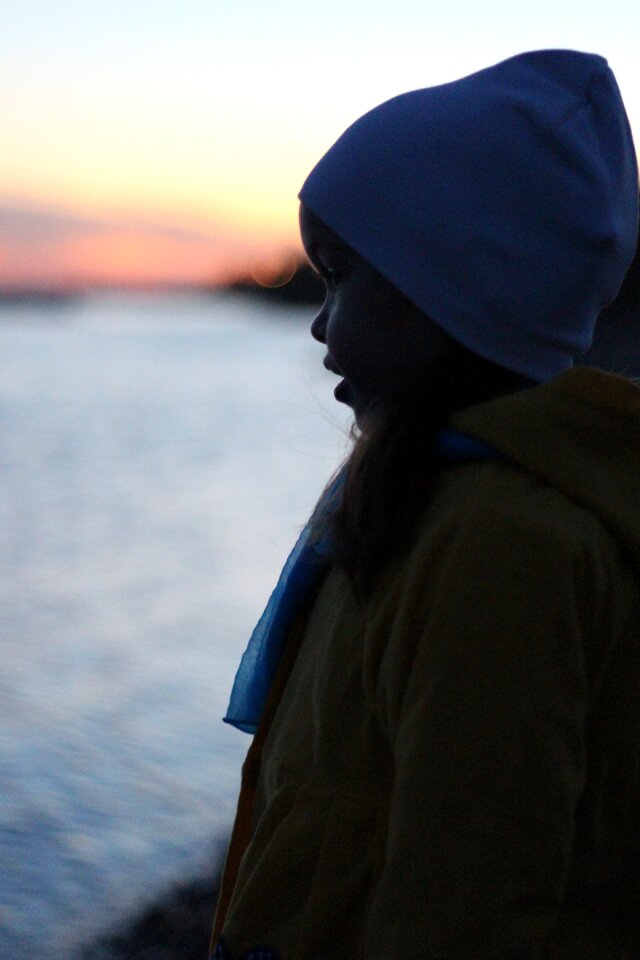 Sunset girl profile