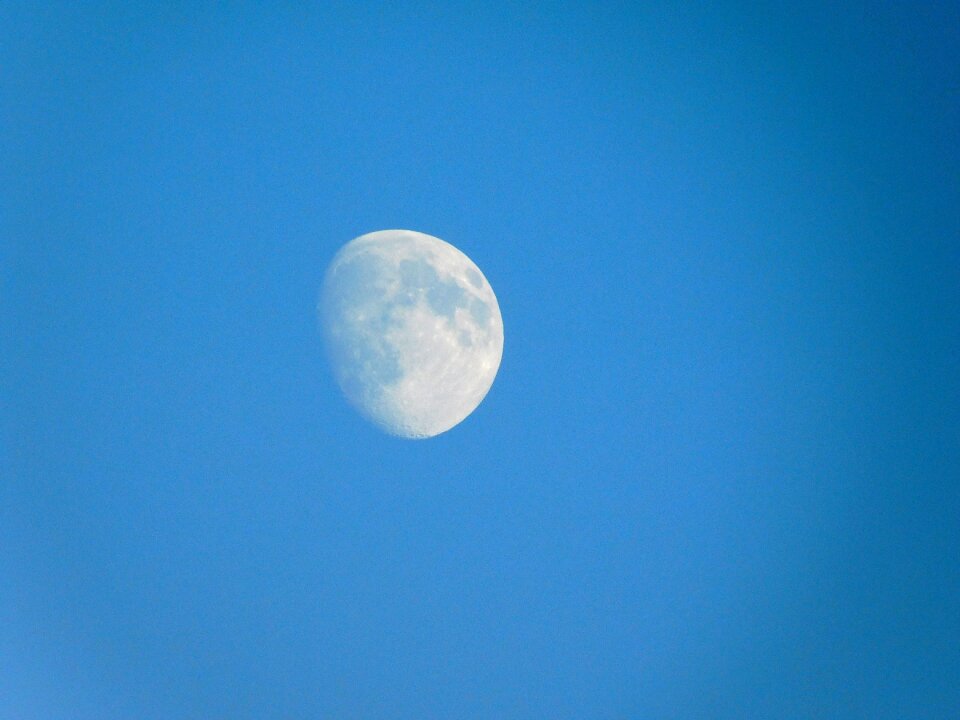 Blue sky bright blue sky bright blue sky and moon