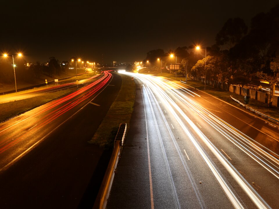 Night freeway travel photo