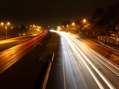 Night freeway travel photo