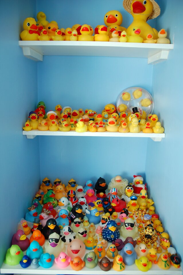 Collection yellow ducks