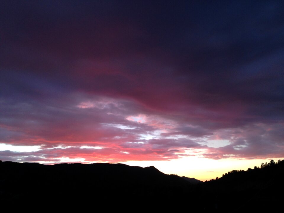 Silhouette landscape dusk photo