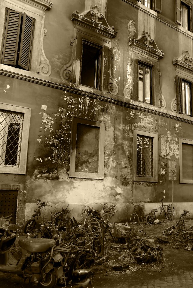 Burned rose facade