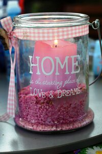 Candle pink glass