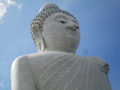 Buddhism blue buddha gray buddha photo