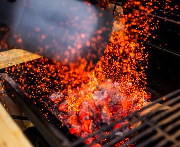 Charcoal fire hot flame