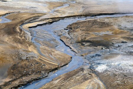 Volcanic landscape sulfur hot source photo