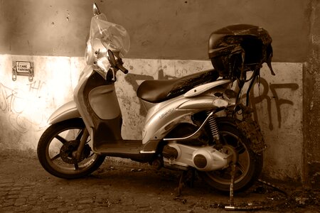 Moped burned rome