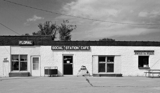 Restaurant black and white roadside cafe photo