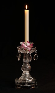 Cut glass candle candelabra