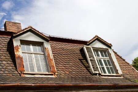 Roof brick old house photo