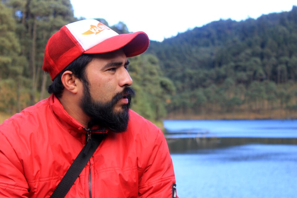 Beard cap outdoors