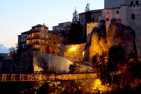 Hanging houses night lighting
