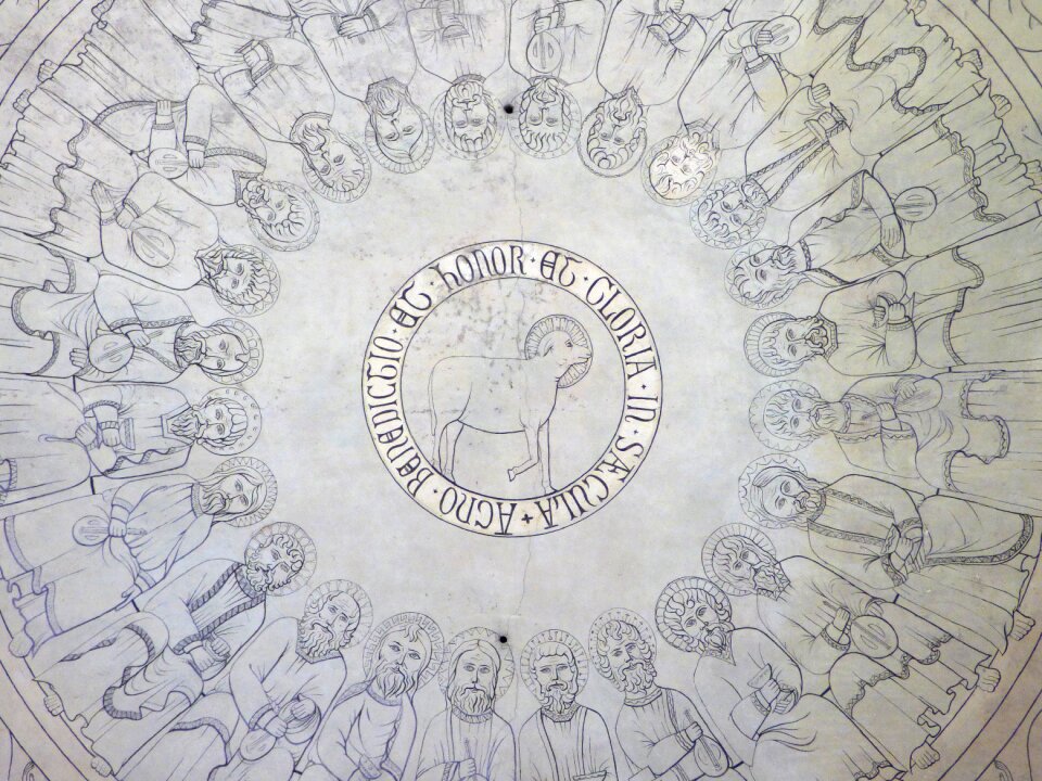 Ceiling st wolf naud romanesque church